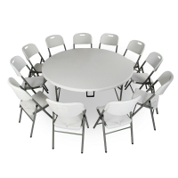 折疊餐桌圓桌面家用戶外簡易可收納租房小戶型8人吃飯餐桌椅組合