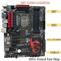For MSI Z87-GD65 GAMING Motherboard MS-7845 32GB LGA 1150 DDR3 ATX Mainboard 100% Tested Fast Ship