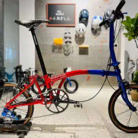 Aceoffix 16Inch Tri-Folding Bike Mini 3/5 Speed Folding Bicycle Chromium-Molybdenum Steel /Men's / Women's RED Bicycle