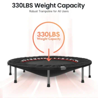 Foldable Mini Trampoline Max Load 330lbs/440lbs, Fitness Rebounder with Adjustable Foam Handle, Exercise Trampoline