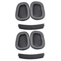 HFES 6X Ear Pads+Headband For Logitech G633 G933 Headphones Replacement Foam Earmuffs Ear Cushion Accessories