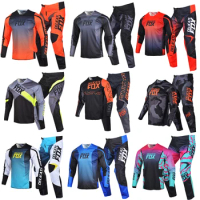 Delicate Fox Motocross Gear Set 180 360 Jersey Pants MX Combo Moto Cross Offroad Outfit Men Mountain Bike Suit For Adult