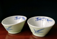 日本老青瓷  中村久光作  青花龍紋小缽 瓷碗  茶道具