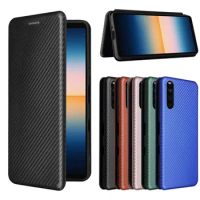 For Sony Xperia 1 5 10 III Case Luxury Flip Carbon Fiber Skin Magnetic Adsorption Case For Sony 1III 5III 10III Phone Bags