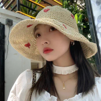 Sun Hat Beach Ladies Summer Hats for Women Straw Hats Crochet Hat Panamas UV Protection Sun Visor Beach Hats