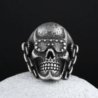 Wholesale Price 316L Stainless steel Punk Rock Corey Taylor Death Metal Mick Thomson Mask Skull Ring Vintage Jewelry