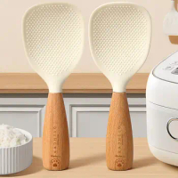 Dust-free Silicone Spoon Non-stick Silicone Rice Spoon with Standing Feature High Temperature Resistant Rice Cooker Serving