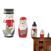 Christmas Nesting Doll Decor Set Of 5 Christmas Decorative Nesting Russian Dolls Relaxing Fidget Toys For Bedside Coffee Table