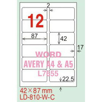 【龍德】LD-810(圓角) 雷射、影印專用標籤-紅銅板 42x87mm 20大張/包
