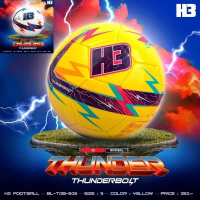 H3 ลูกฟุตบอลหนังเย็บ H3 เบอร์ 5  รุ่น THUNDER ทนทาน ราคาถูก ของแท้100% คําแนะนําการขายที่ร้อนแรงในเด