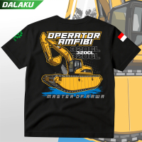 Kaos Operator Excavator Amfibi - Baju Pejuang Lumpur Alat Berat Cotton Combed Premium