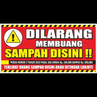 3M4r16 SPANDUK DILARANG BUANG SAMPAH 2X1 METER BAHAN FLEXY 280 GRAM HIGH RESS