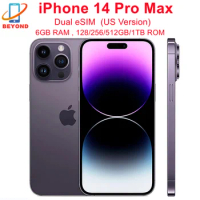 Apple iPhone 14 Pro Max Dual eSIM 128/256/512GB 1TB ROM 6GB RAM 6.7" Genuine Retina OLED Face ID NFC A16 98% New Cell Phone