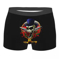 Custom Guns N Roses Hard Rock Band Boxer Shorts For Men 3D Printed Bullet Logo Underwear Panties Briefs Breathable Underpants