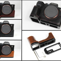 Suitable for Sony a7r IV leather camera bag protective cover a7r3 a7m3 a7r4 half set base a9ii l plate shell