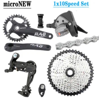 microNEW 1X10 Speed MTB Bike Groupset Trigger Shifter Rear Derailleur Cassette 42T 46T 50T Meroca Crankset Chain 10V 6Kits