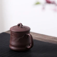 ★Yixing purple sand cup kung fu tea cup with cover cup pure handmade glass tank filter asparagus tea cup