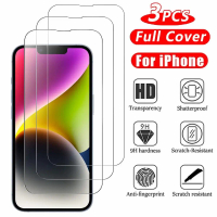กระจกนิรภัย 3 ชิ้น สำหรับ iPhone 13, 14, 15, Pro Max, iPhone 11 และ 12 Pro, ฟิล์มกันรอย, ฟิล์มโทรศัพ