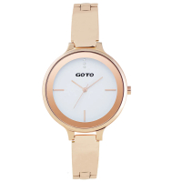 【GOTO】奢華簡約070系列時尚手錶-IP玫x白(GS0070B-44-241)