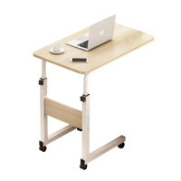【AOTTO】型錄 床邊沙發可升降附輪邊桌-60CM(懶人桌 升降桌 電腦桌 邊几)