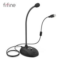 FIFINE USB Microphone Plug&amp;Play Desktop Condenser PC Laptop,Mute Button,Compatible with Windows/Mac,Ideal for YouTube,Zoom K054