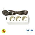 Uticon ST-138 C Stop Kontak 3 Lubang Kabel 1.5M dengan Grounding