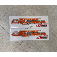 สติ๊กเกอร์ SPORTCRUISER 4WD ส้ม ติดข้างท้ายกระบะ TOYOTA HILUX TIGER D4D 4ประตู ปี2003 ราคาต่อคู่ คํา