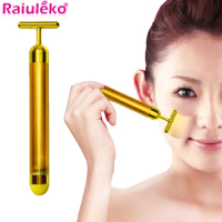 24K Gold Pulse Firming Massager Facial Facial Roller Massager Wrinkle Treatment Skin Tightening Wrinkle Bar Energy Beauty Stick