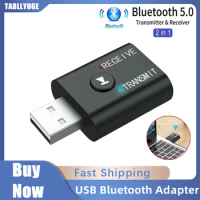 BT 5.0 Bluetooth Adapter Wireless Audio Receiver and Transmitter Dual Function Bluetooth 5.0 USB Dongle For Speaker Headset Car