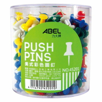 【史代新文具】力大ABEL 45201 美式彩色圖釘(約300入/筒)