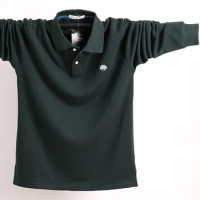 2024 new Men's POLO shirt, men's business casual, cotton, autumn, long sleeves, large size lapel POLO shirt, large size 5XL 6XL
