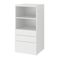 SMÅSTAD/PLATSA 書櫃, 白色 白色/附3個抽屜, 60x57x123 公分