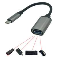 Type C OTG Adapter USB3.1 Type-C to USB 3.0 female high-speed transmission aluminum shell braided Type-C OTG data cable