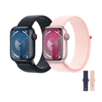 運動錶帶超值組【Apple】Apple Watch S9 LTE 41mm(鋁金屬錶殼搭配運動型錶環)