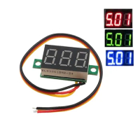 1pcs 0.36 two-wire DC 2.50 to 30V LCD Digital Voltmeter Voltimetro Red/Blue/Green LED Amp Volt Meter Gauge Voltage Meter