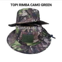 Topi Camo Oak Green Model Rimba Buket hats Untuk Kegiatan Hobi Berburu Hiking Di Hutan