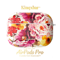 【Kingxbar】AirPods Pro 保護套 保護殼 施華洛世奇水鑽 無線藍牙耳機充電收納盒(鮮語系列-牡丹)