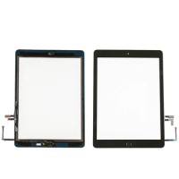 20pcs/lot New 2017 A1822 A1823 Touch Screen For iPad 5th Digitizer Outer Panel Front Glass With home button +cable