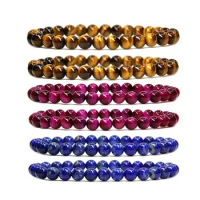 6mm Beads Bracelet Women Men Natural Amazonite Lapis Lazuli Tiger Eye Bracelet Crystal Healing Chakra Energy Bracelet Jewelry