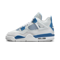 【NIKE 耐吉】Air Jordan 4 Retro 女鞋 大童 白藍色 喬丹 AJ4 經典 四代 休閒鞋 HF4281-141