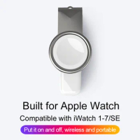 2-in-1 Portable Magnetic Smart Watch Wireless Charger for Apple Watch Series 7 6 5 4 3 2 1 SE Iwatch Applewatch Fast Charging