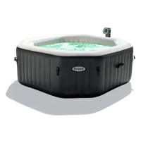 Intex 28462 Inflatable Heated Bubble Water Pool JET &amp; BUBBLE DELUXE Outdoor Spa Above Ground Swimming Pool Hot Tub set