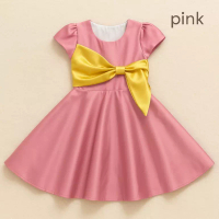 TWO MIX Two Mix - Baju Gaun Dress Anak Natal Perempuan Satin Cantik Mewah 1-12 Tahun 4452 Warna Pink