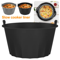 Silicone Slow Cooker Liner for 6-8QT Pot Reusable Slow Cooker Insert Liner Leakproof Heat Resistant Slow Cooker Silicone Insert