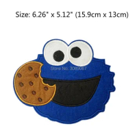 6.3" LARGE Cookie Monster with cookie Christmas Party Applique Film TV MOVIE Cute Cartoon Embroidered