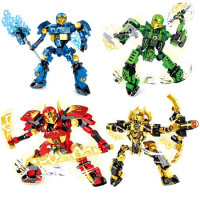 War Super Armor Ninja Robot Building Blocks KAI JAY ZANE Military Warrior Mecha Weapon Bricks Toys For Children Gifts