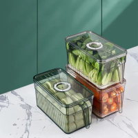 【VENCEDOR】冰箱收納保鮮盒-大(冰箱置物盒 冰箱抽屜 蔬果盒 瀝水保鮮盒-3入)