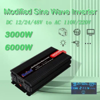 Top-quality Power Inverter Modified Sine Wave DC 12V/24V/48V to AC 110V/220V 3000W Peak 6000 Watt