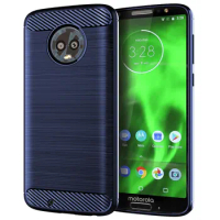 Matte Silicone Case for Moto G6 Shockproof Carbon Fiber Soft Back Phone Cover For moto g6 Anti-knock frosted case
