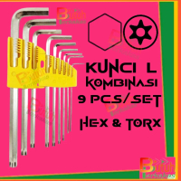 Kunci L Kombinasi Bintang Set 9 Pcs Kunci L Hex Key Set